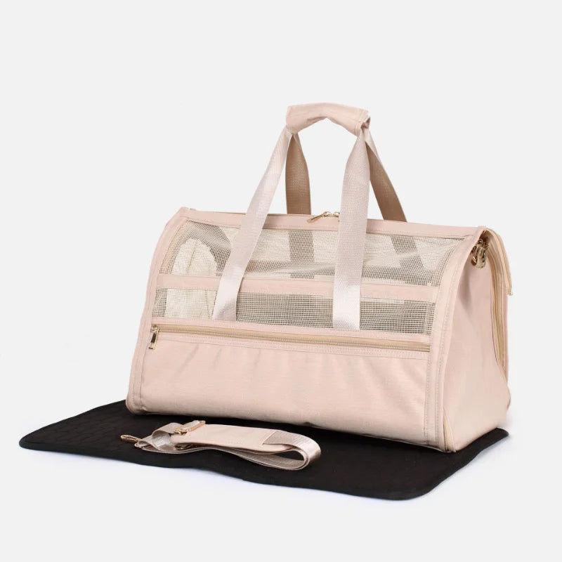 Pet Dog Bag Large Capacity Outdoor Portable Cat Travel Carrier Foldable Small Handbag Luxury