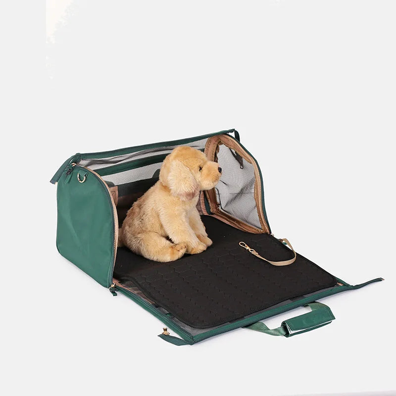 Pet Dog Bag Large Capacity Outdoor Portable Cat Travel Carrier Foldable Small Handbag Luxury