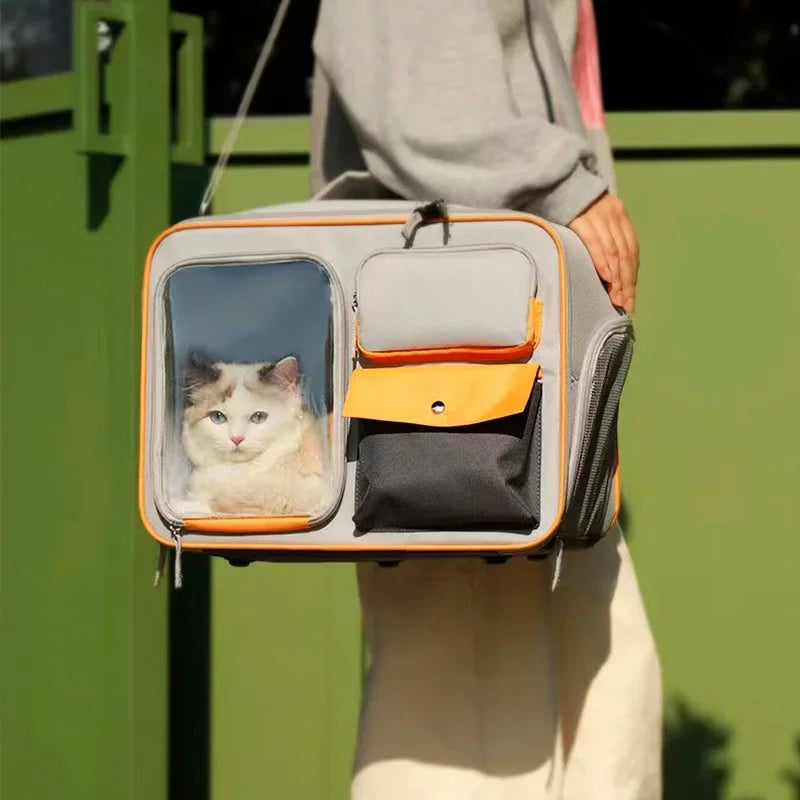 Pet Backpack Portable Pet Stroller Trolley Cases Suitcases Small dog cat Backpack Anti Cat Stress Sense Of Safety Pets Bags