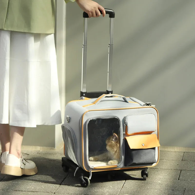 Pet Backpack Portable Pet Stroller Trolley Cases Suitcases Small dog cat Backpack Anti Cat Stress Sense Of Safety Pets Bags