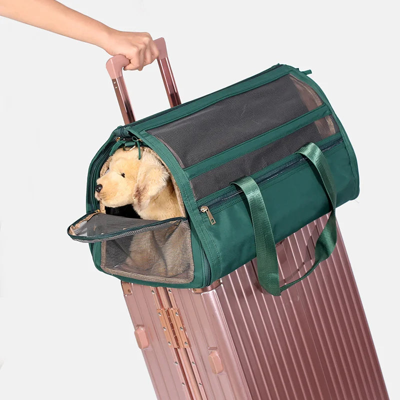 Pet Dog Bag Large Capacity Outdoor Portable Cat Travel Carrier Foldable Small Handbag Luxury