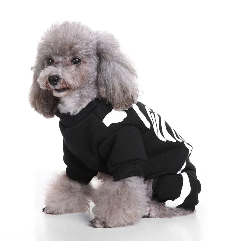 Funny Skeleton Dog Costumes Pet Jumpsuit Halloween Clothes Apparel for Puppy Small Medium Dogs Cat Puppies Holiday Apparel