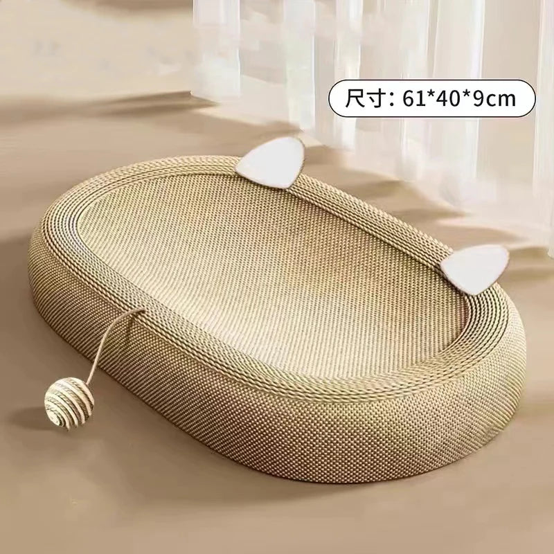 2024 Oval Cat Scratcher Pads 100% Sisal/Cloth Cat Scratching Board Kitten Bed Nest Chew Toy Bite Sharpen Nails Tool Pet Supplie