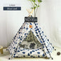 Pet Tent House Dog Bed Portable Removable Washable Teepee Puppy Cat Indoor Outdoor Kennels Cave with Cushion and Blackboard