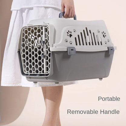 Outdoor Small Pet Carrier Cat Box Breathable Travel Carrier Box Durable Kitten Puppy Rabbit Cage Airline Approved Transport Cage