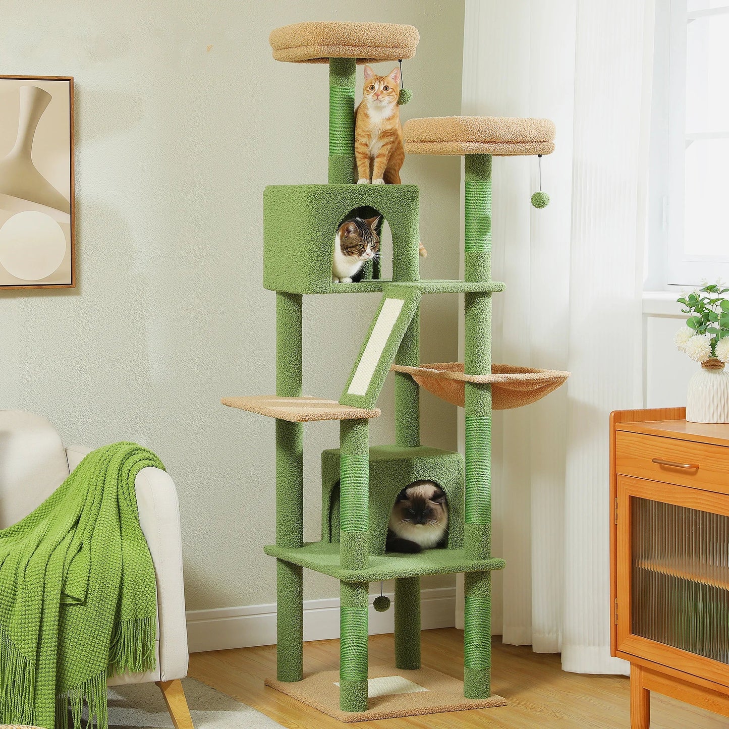 Multi-Level Cat Tree Cat Condo Scratching post for Kitten Furniture Large Cat Tower Cat Scrapers Cat Accessories Pet Cat Toys