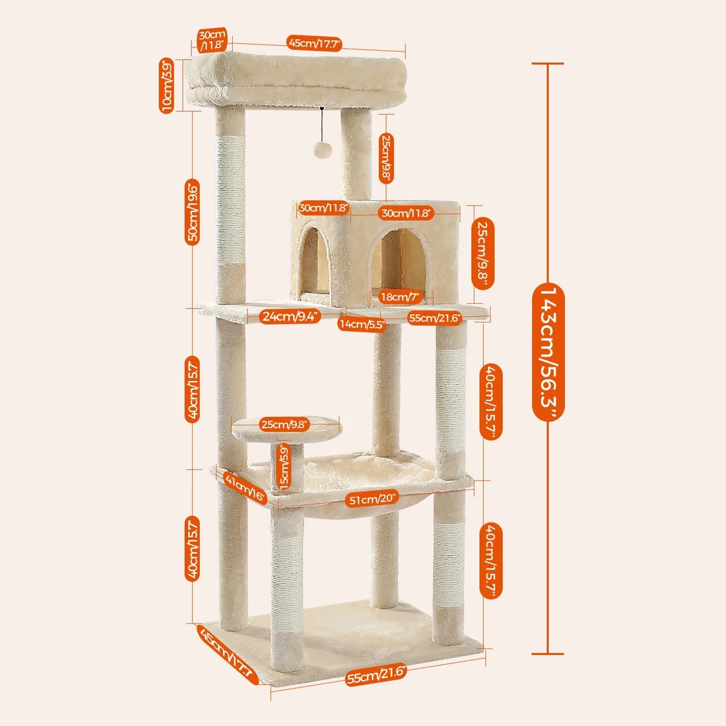 Multi-Level Cat Tree Tower with Condo Scratching Post for Cat Furniture House Cat Scratcher Cat Supplies Cat Toy