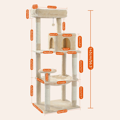 Multi-Level Cat Tree Tower with Condo Scratching Post for Cat Furniture House Cat Scratcher Cat Supplies Cat Toy