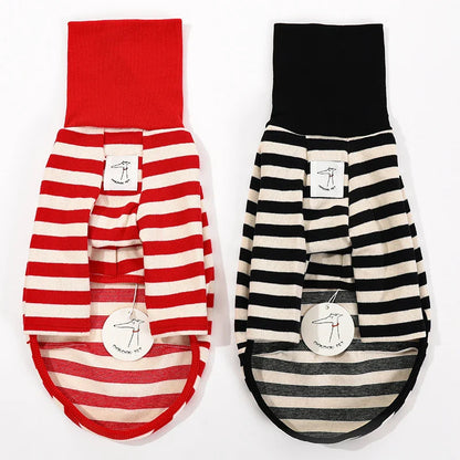 Pet Black White Striped Clothing New Italian Greyhound Spring Summer Dog Clothes For Dogs Shirt Couple Cat Dog Clothing Puppy