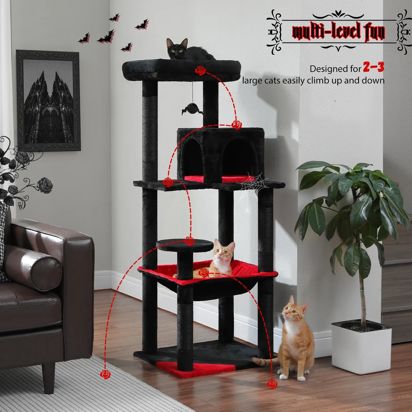 Multi-Level Cat Tree Tower with Condo Scratching Post for Cat Furniture House Cat Scratcher Cat Supplies Cat Toy