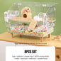 Transparent Hamster Cage Acrylic Hamster Habitat House Breathable Rabbit Chinchilla Guinea Pig Cage Small Animal Breeding Box