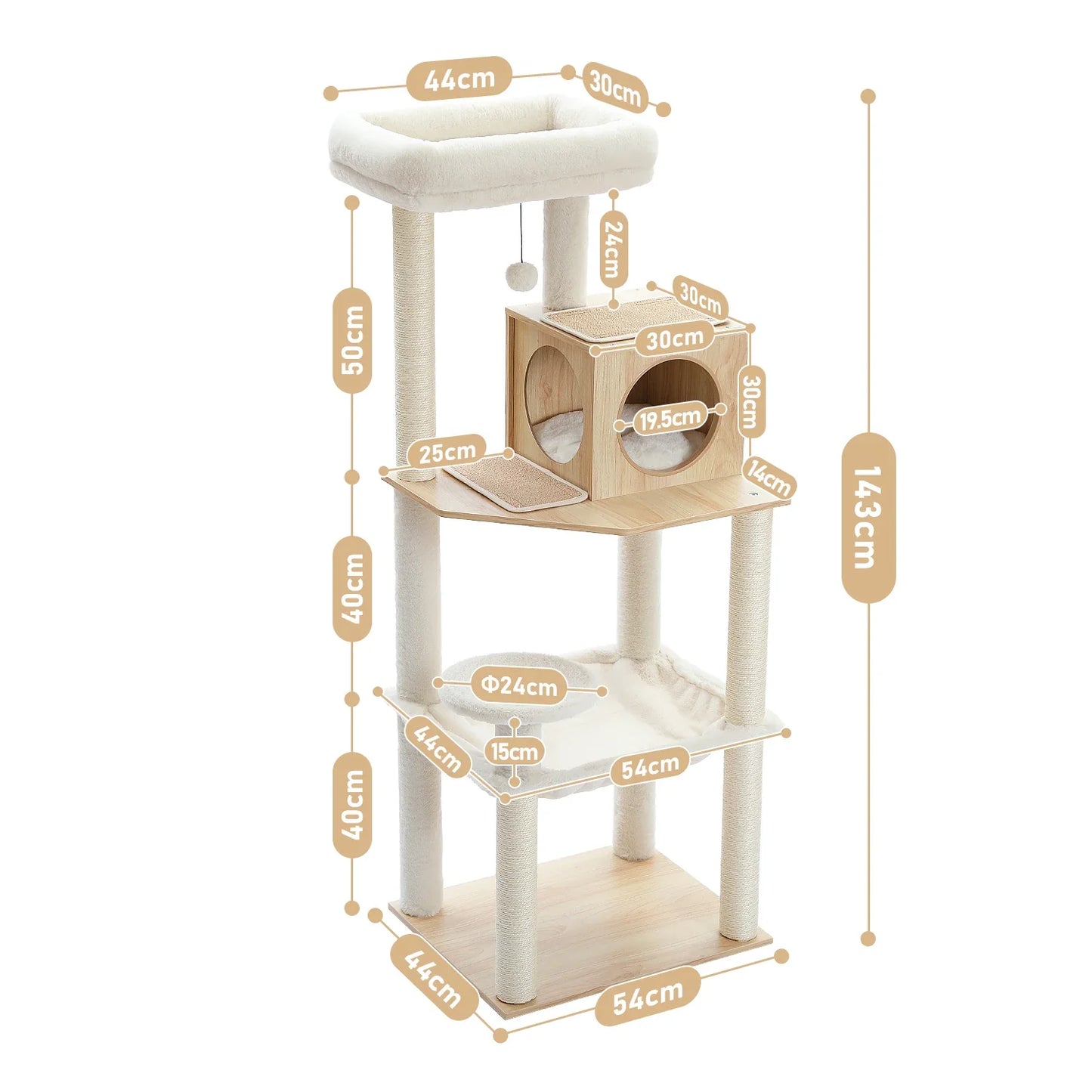 Multi-Level Cat Tree Tower with Condo Scratching Post for Cat Furniture House Cat Scratcher Cat Supplies Cat Toy